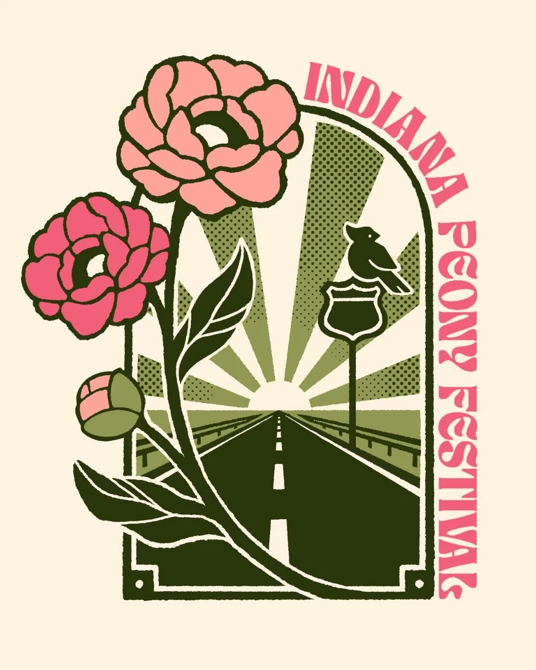 INTRODUCING the official 2026 Indiana Peony Festival design🎨💐🌸✍🏼

This year&rsquo;s commemorative artwork was created by South Bend, IN artist Sammy Kacius, whose vibrant illustration captures the beauty &amp; symbolism of historic Seminary Park 