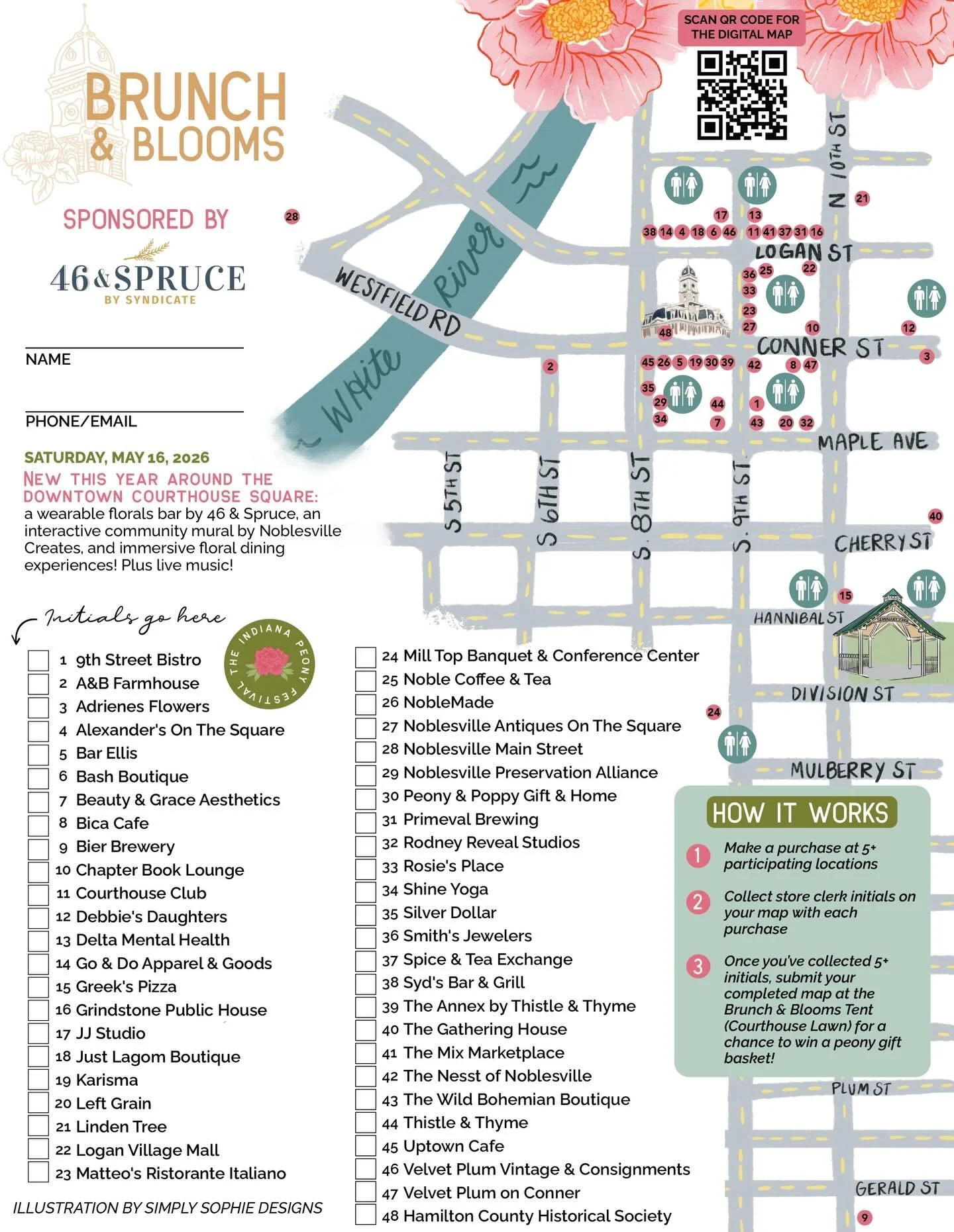 You&rsquo;ve been seeing all the buzz about what&rsquo;s blooming around Downtown Noblesville&hellip; well, here&rsquo;s your full lineup of participating Brunch &amp; Blooms locations bringing the floral magic to life all throughout festival weekend