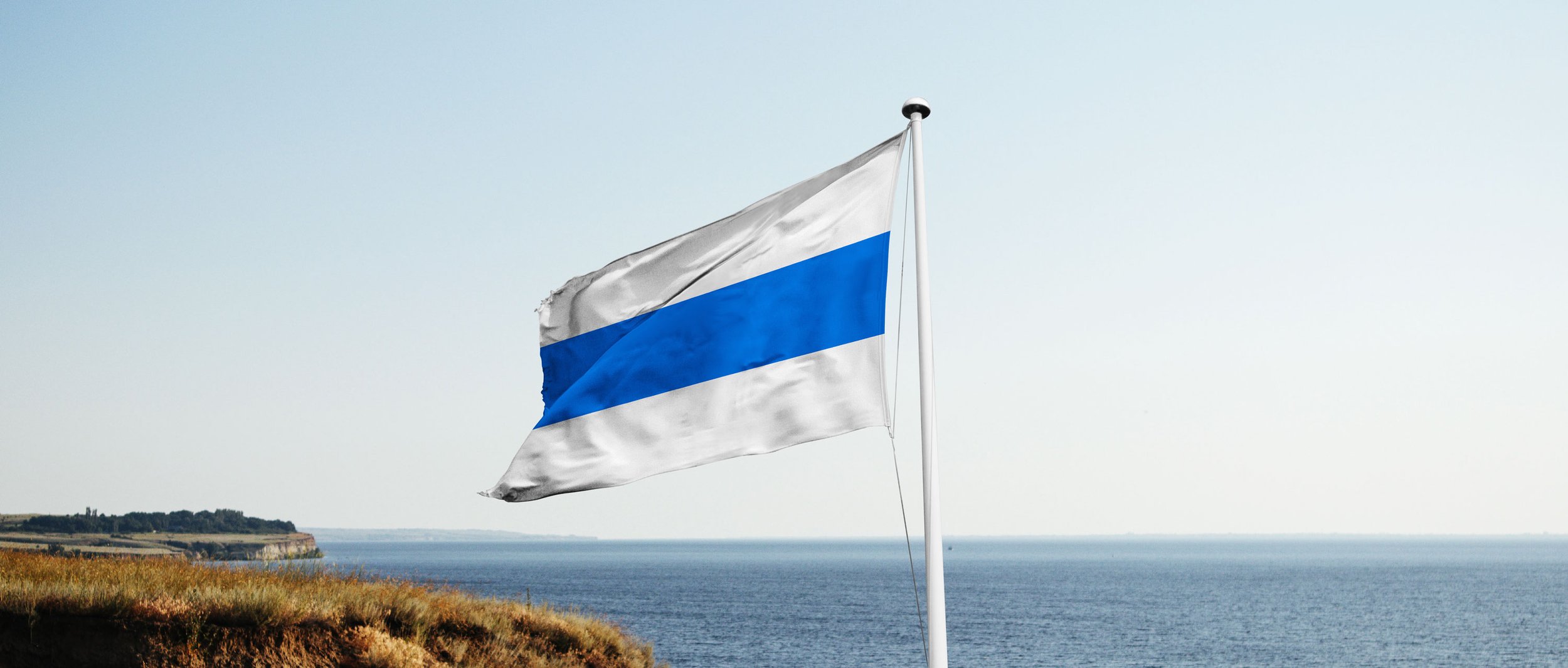 Russland Flagge weiß-blau-rot, Querformat, genäht, hochwertig