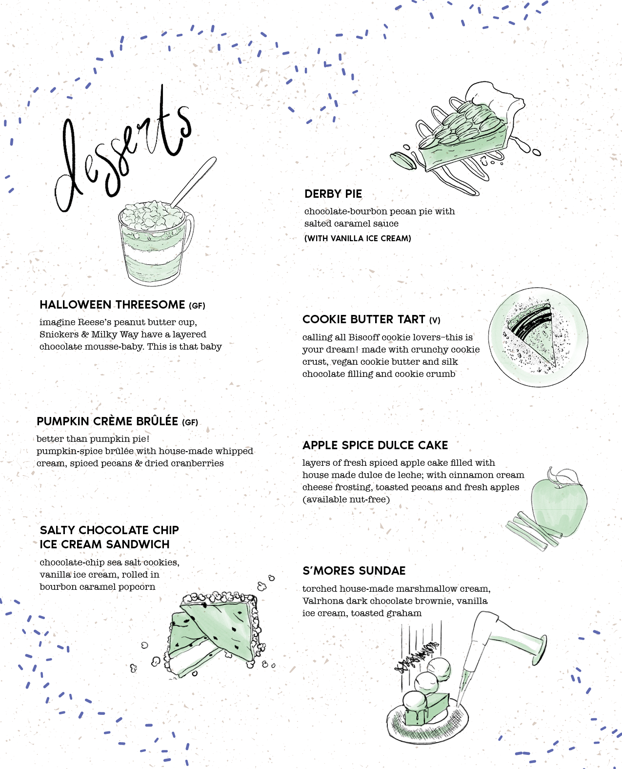 Bittersweet Menu Fall 2026 - Desserts