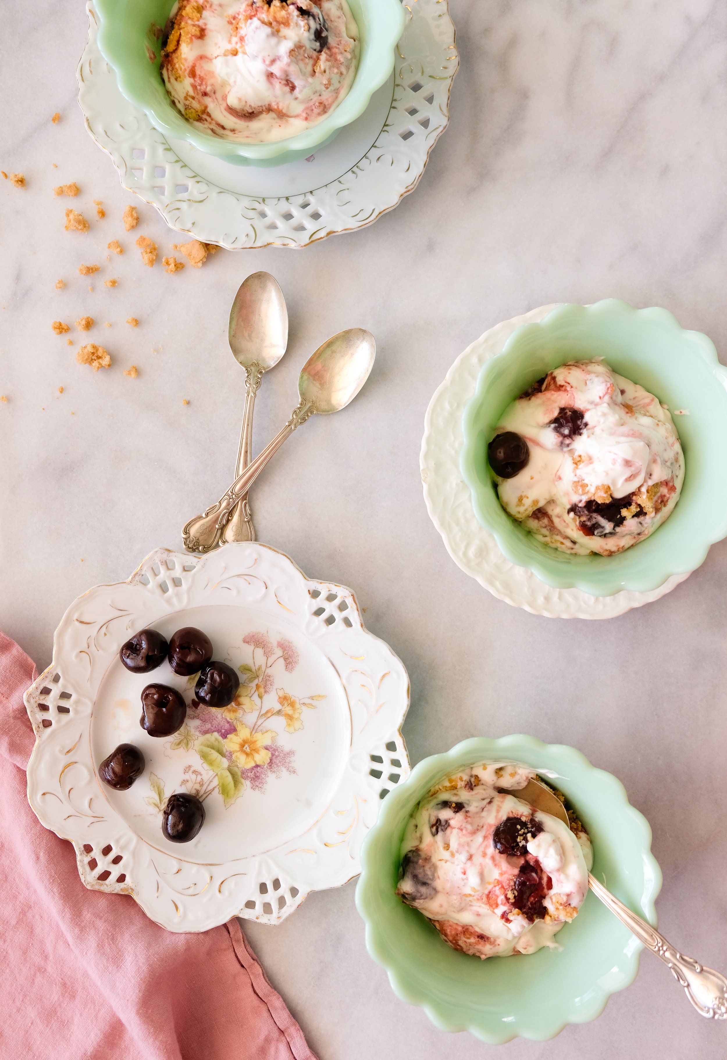 Dark Cherry Pie No-Churn Ice Cream