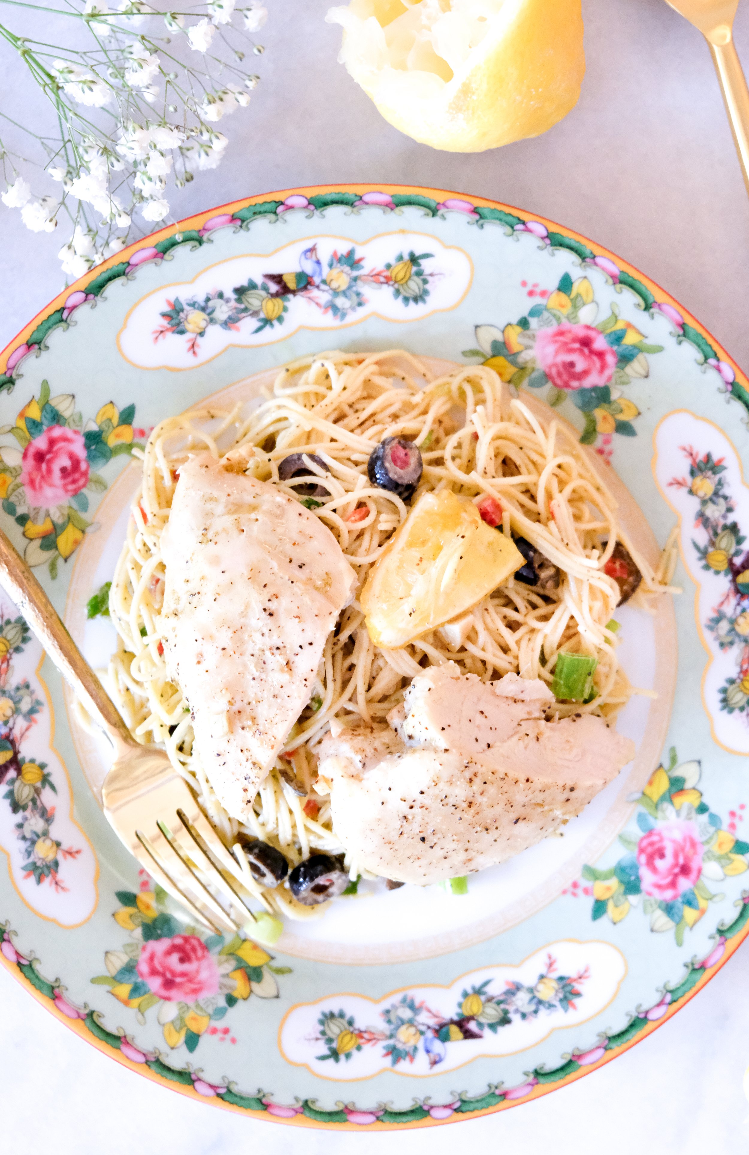 Lemon Chicken with Angel Hair Pasta