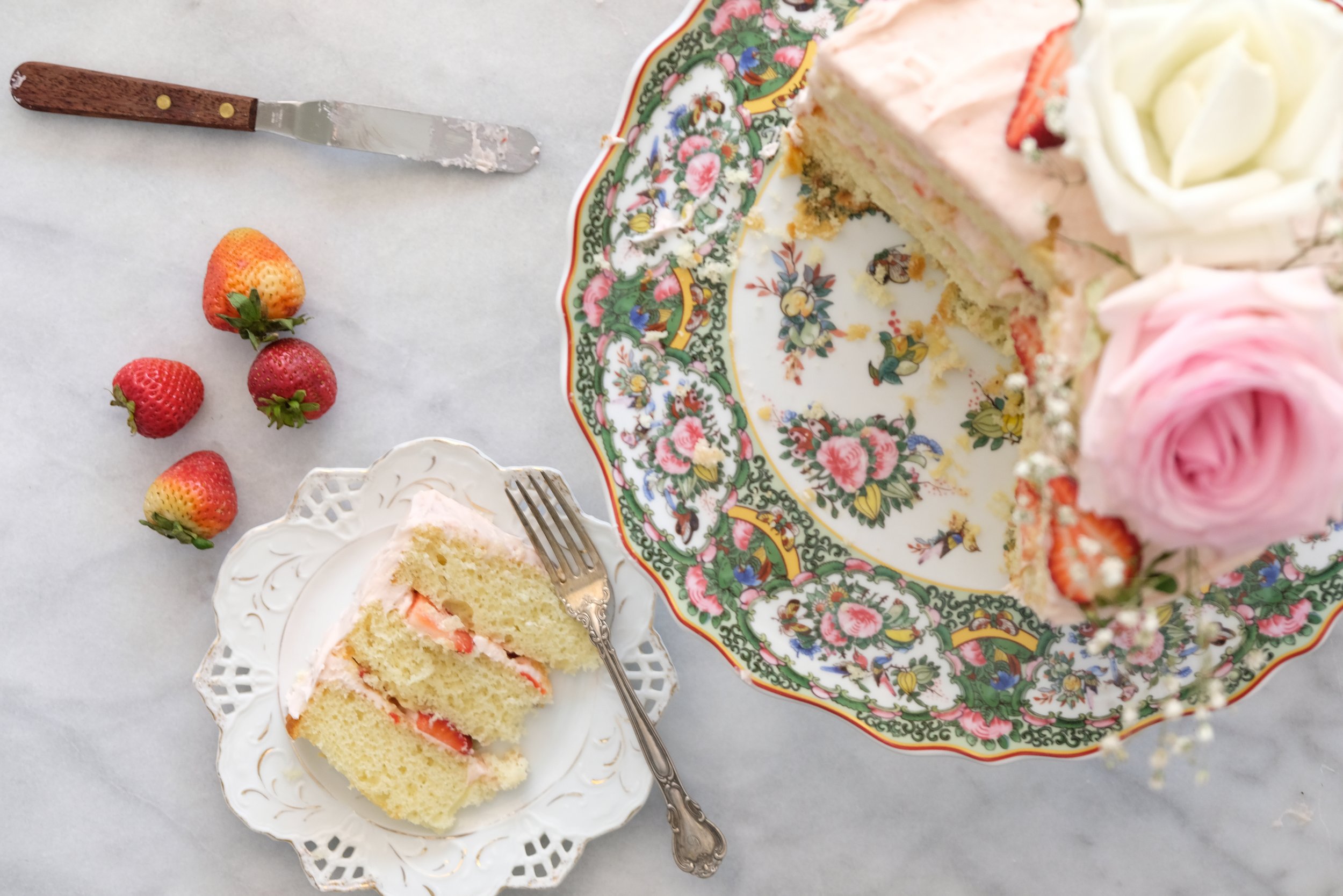 Strawberry Frosted Layer Cake