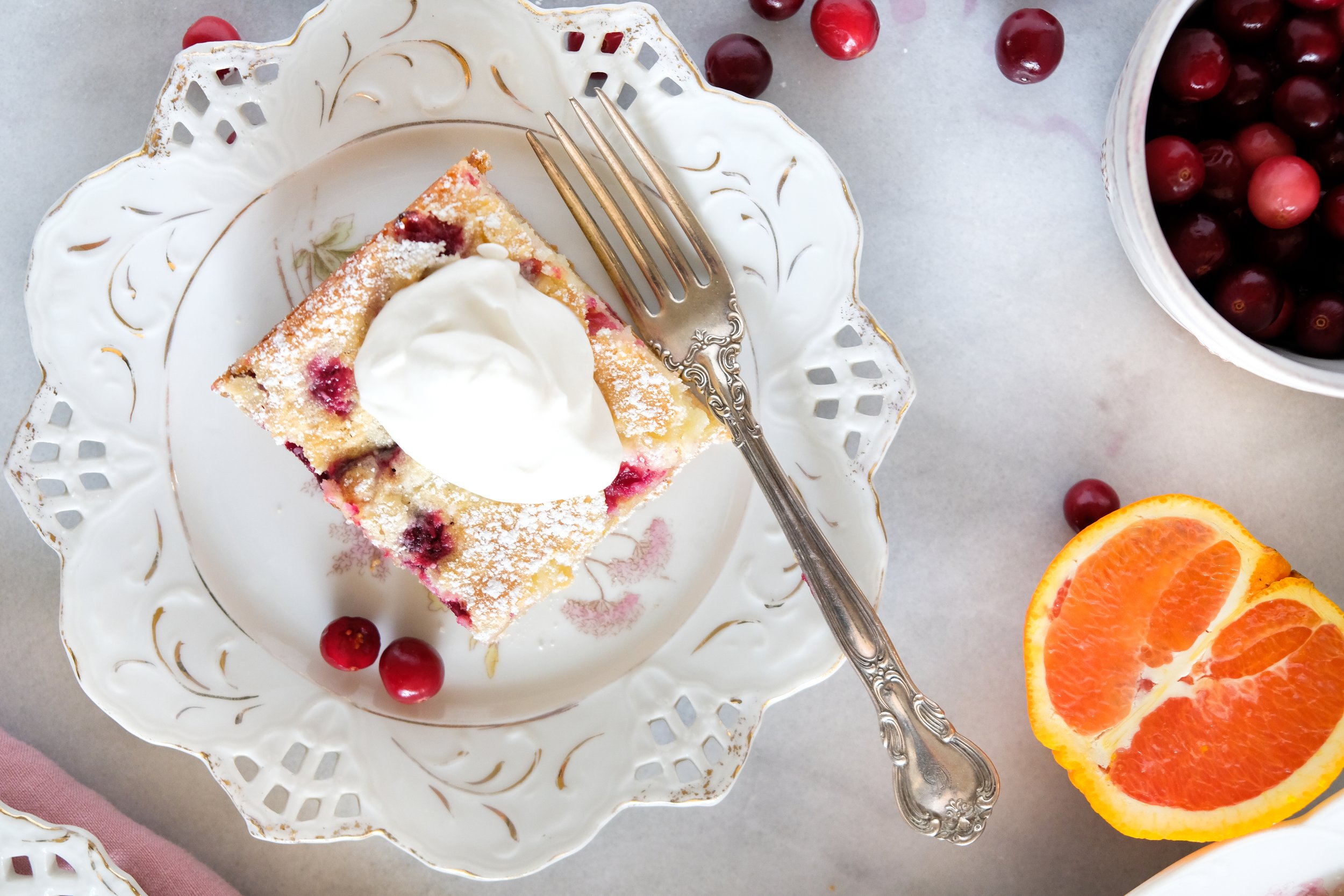 Cranberry Orange Gooey Butter Bars