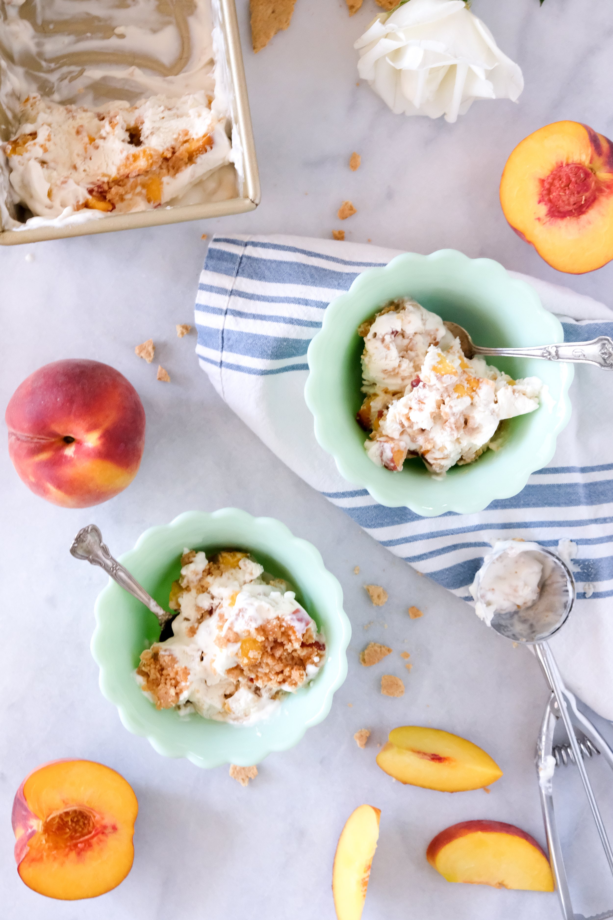 Peach Cobbler No-Churn Ice Cream