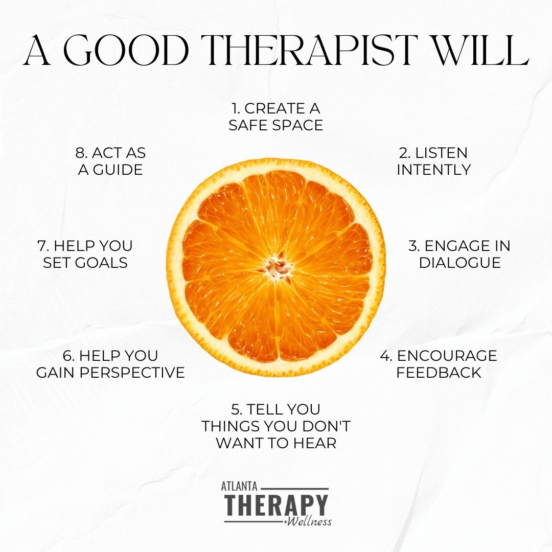 A good therapist is your partner in growth, healing, and self-discovery. 💚

They will:
1️⃣ Create a safe, non-judgmental space
2️⃣ Listen with intention
3️⃣ Engage in meaningful dialogue
4️⃣ Encourage honest feedback
5️⃣ Challenge you with truths yo