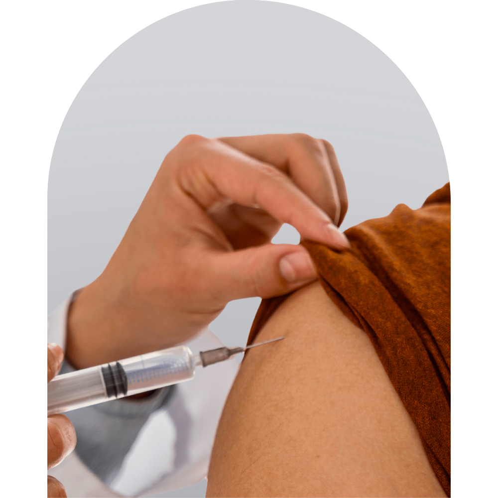 Illustration of a patient receiving a Vitamin B12 shot