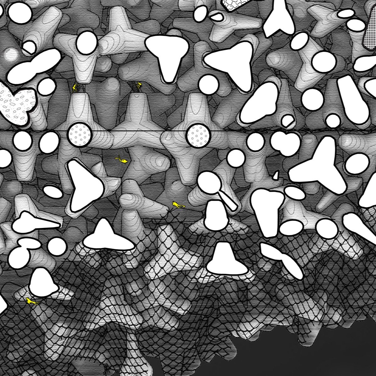 Close up of drawing.