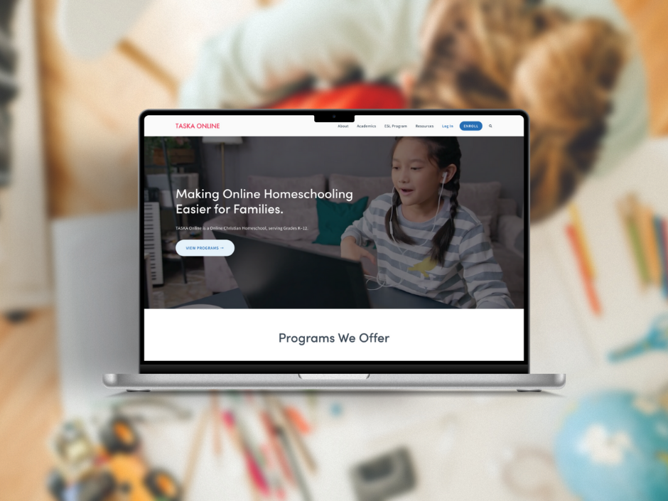 TASKA Online: Redesigning a homeschool website to increase enrollment
