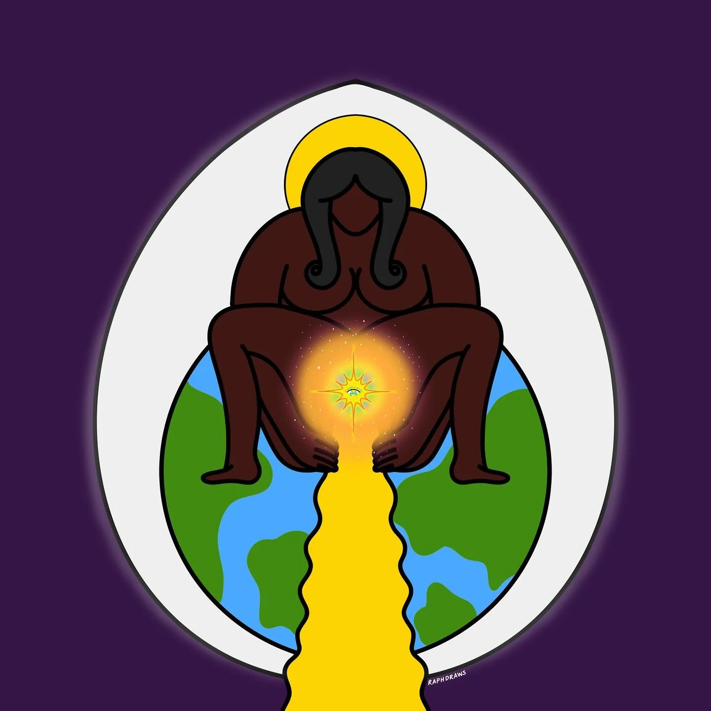 purple is transformative just like&hellip;
&ldquo;THE CRACKED COSMIC EGG&rdquo; 🐣

From the darkness, She births Light ✨

Wrapped in the sacred veil of purple&mdash;the color of mystery, royalty, and transformation&mdash;the Dark Mother emerges. She