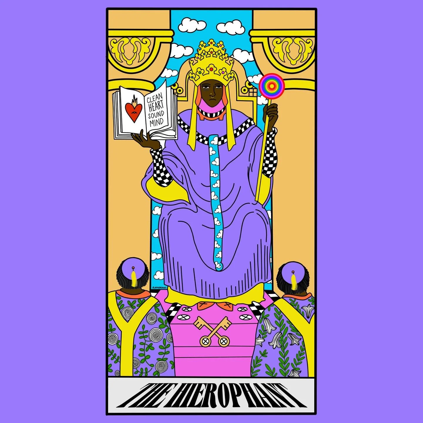 purple is non-conforming just like&hellip; 
&ldquo;THE LAVENDER QUEEN&rdquo; 👸🏾 

Iced out in lavender paired with funky, vibrant colors and black &amp; white checkered patterns, the Lavender Queen holds her magnetizing rainbow-circle wand in one h