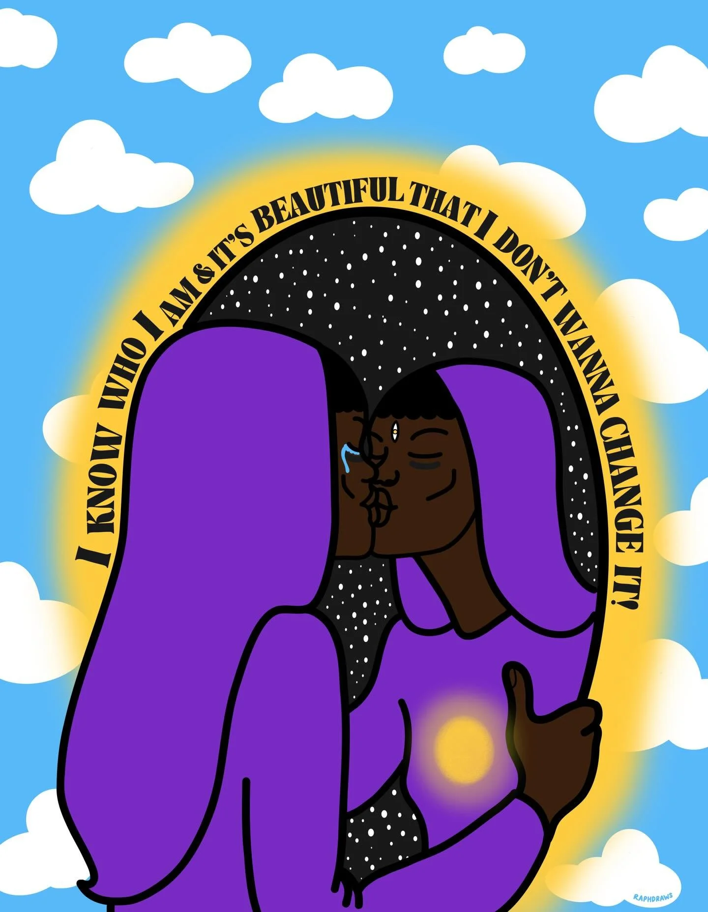 purple is confident because&hellip;
&ldquo;SHE LOVES HER&rdquo; 💜

Coming down from a psychedelic trip, Miss Black Madonna is loving Herself DOWN, hunny. 

In Her royal, purple habit, She makes out with Her reflection in the mirror&mdash;in utter aw