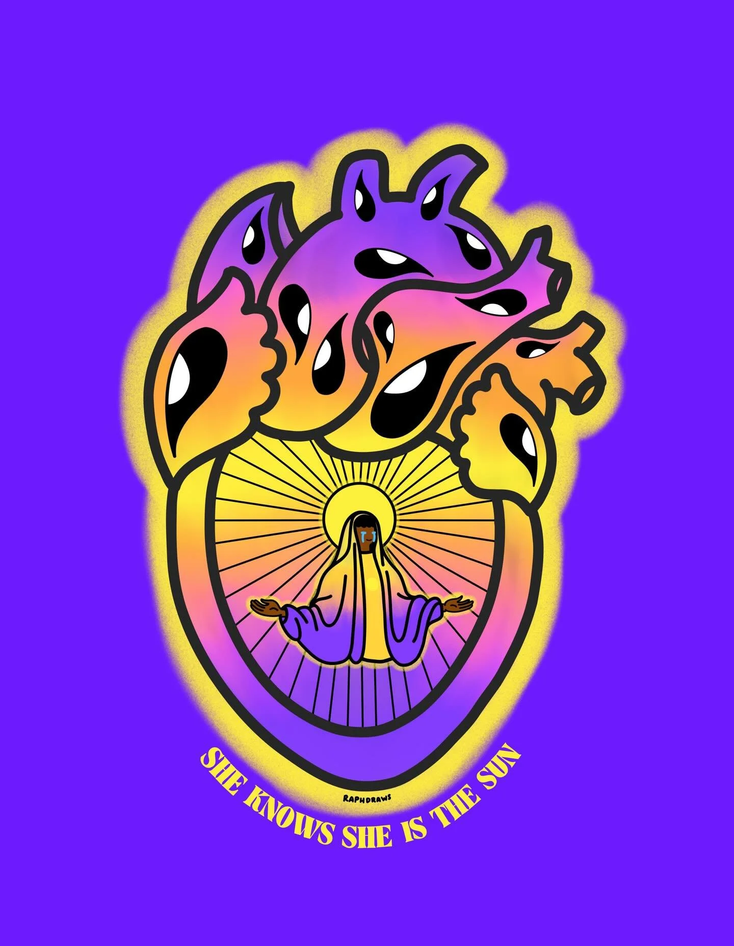 purple is magnetizing because&hellip;
&ldquo;SHE IS THE SUN&rdquo; 🌞 

Cheers to the completion of the color pilgrimage with the Black Madonna &mdash; who knows she is the Sun 🔆

Our Lady of Light rises into her glory as her sun-halo emits warm ray