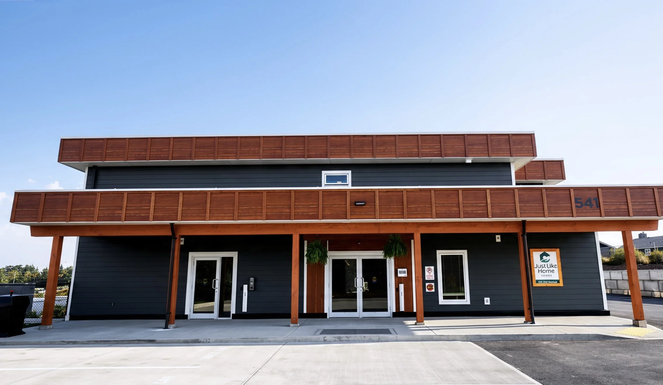 Front Entrance of the Just Like Home Lodge 