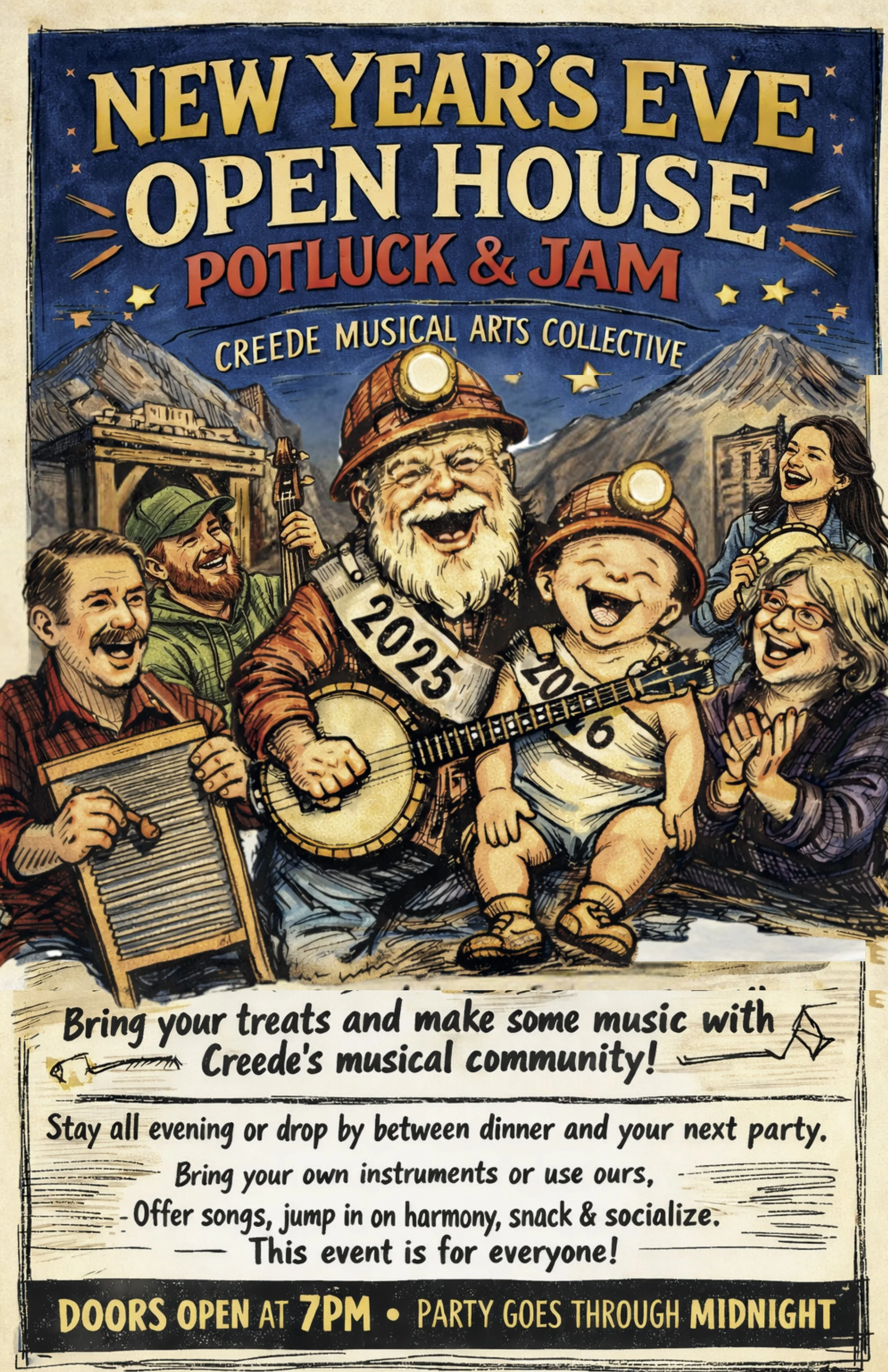NYE Open House Potluck &amp; Jam