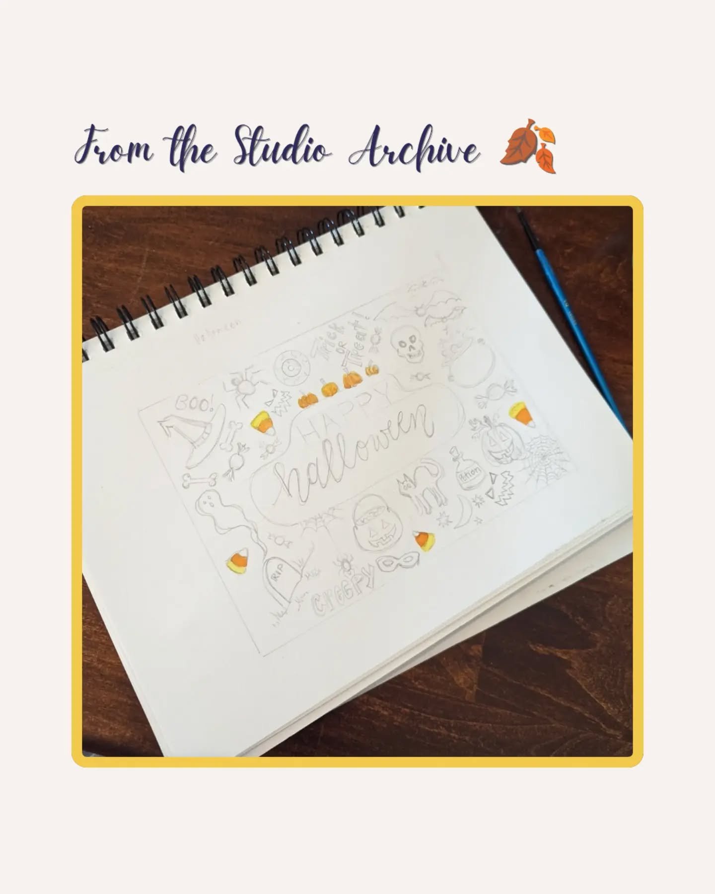 A little Wednesday throwback from the sketchbook. 🍂

My creative energy is a little low this week, so instead of forcing myself to make something new just for the sake of saying I made something, I went digging through some older sketchbooks.

And h