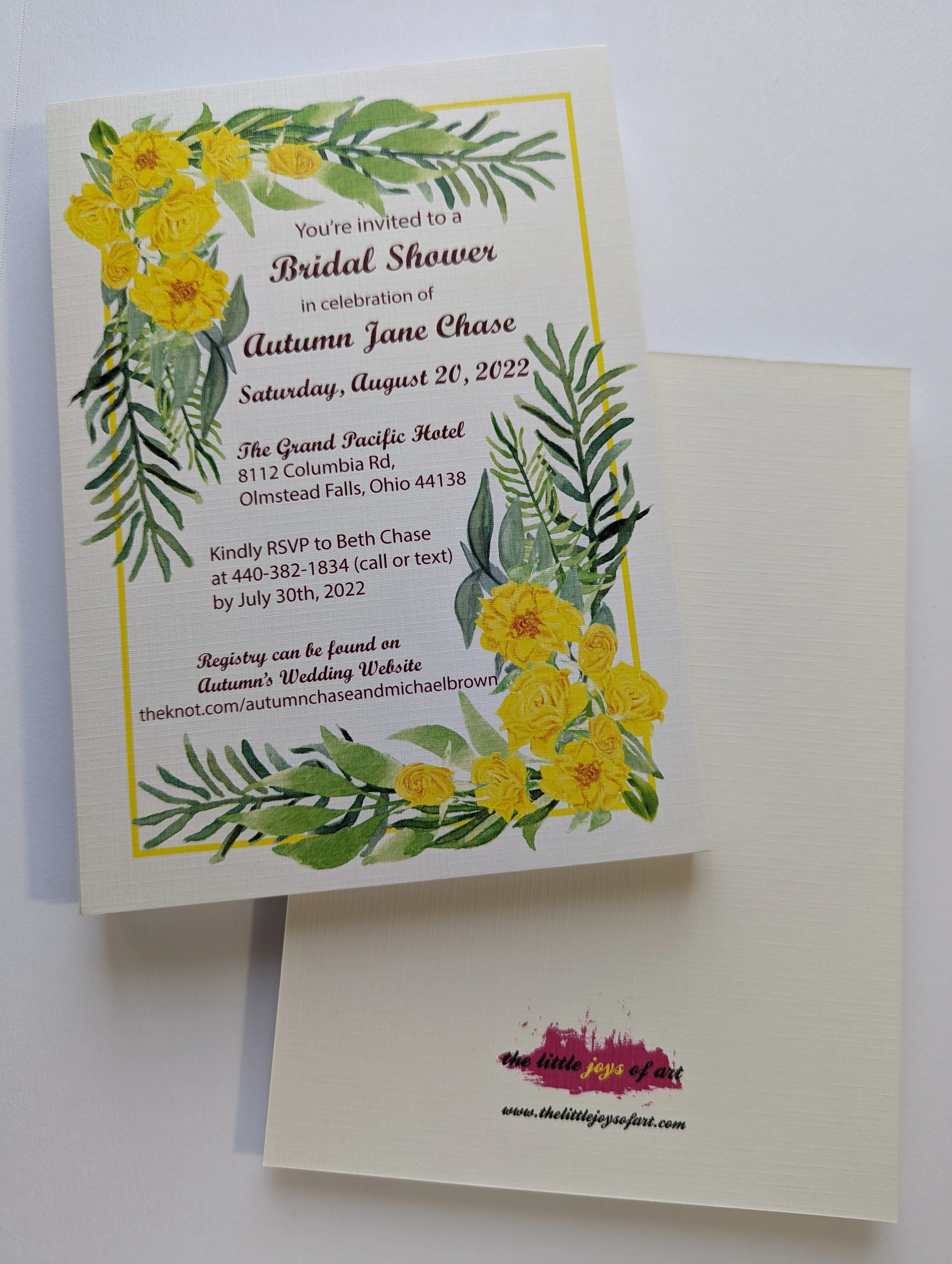 Custom design Bridal Invitation