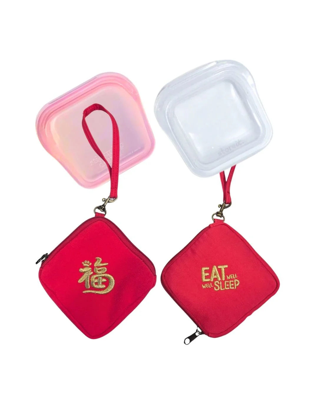 (LNY) Couplets Pouch | 2 Styles | 4x4" | with Silicone Pouch