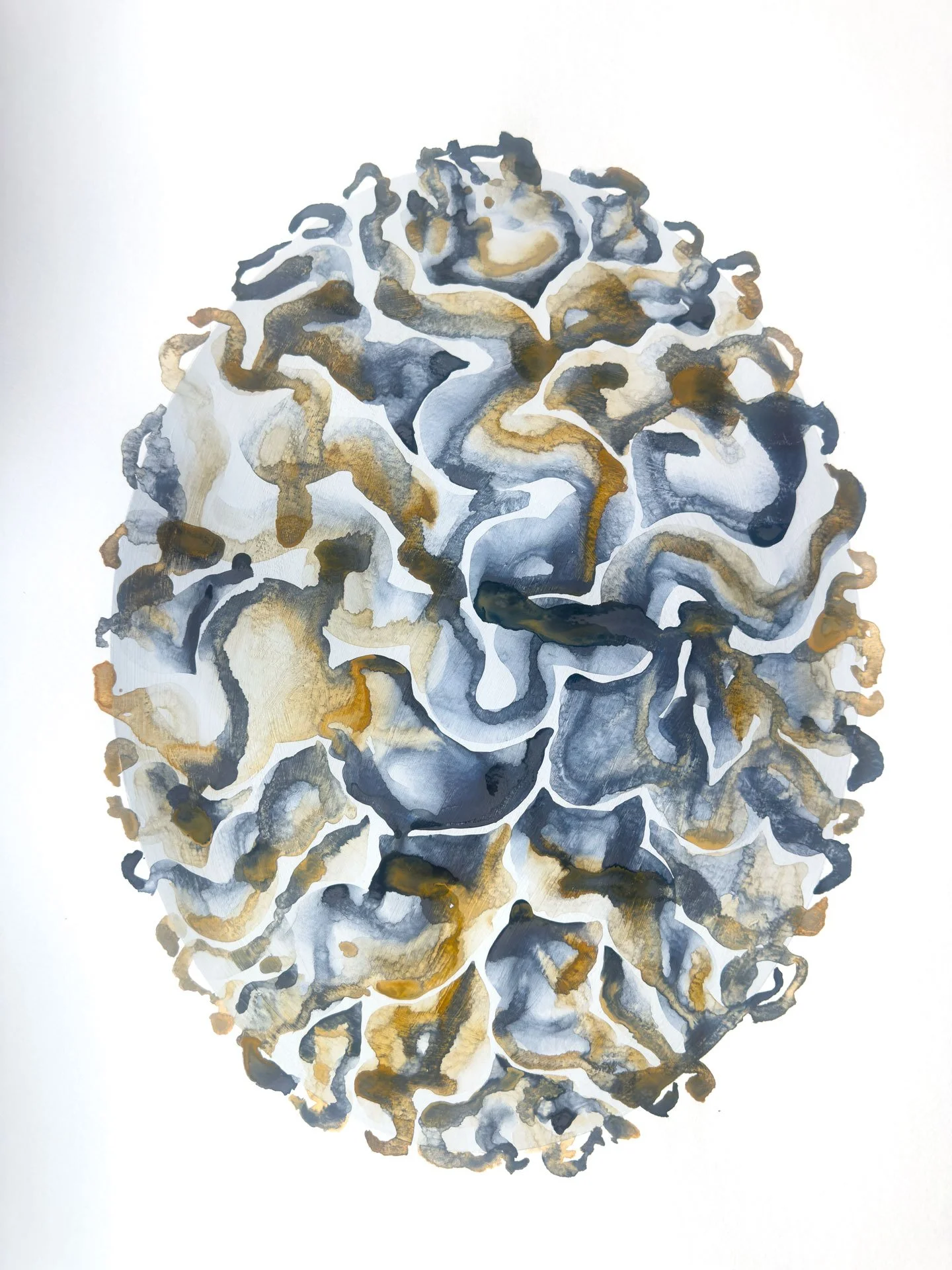 Genesis Fields Blue, watercolor on paper, 20x30", 2025