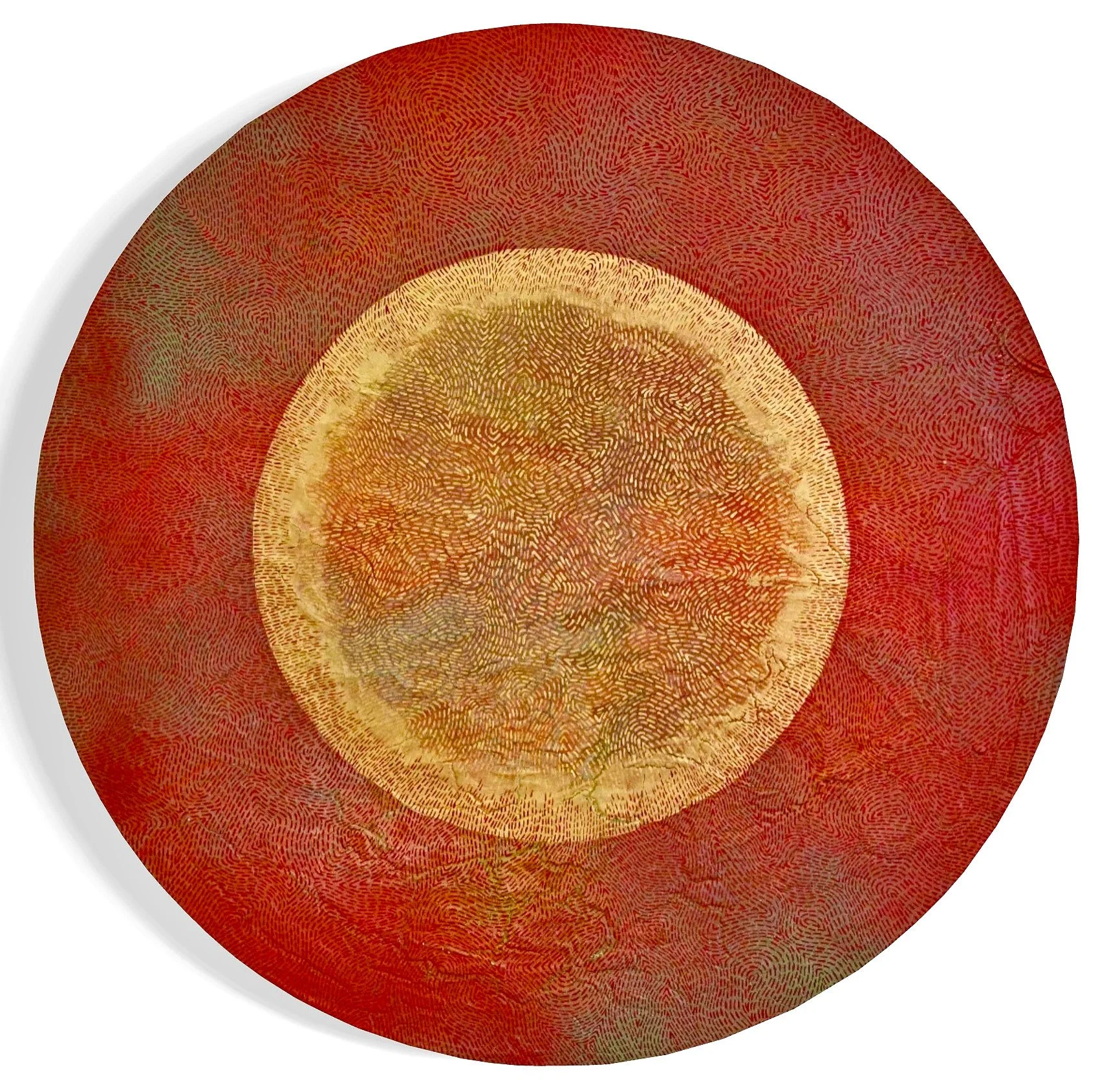 Cosmic Egg, mixed media on canvas, D36'", 2025