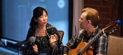  Xuefei Yang and James Hunley, giving a masterclass in guitar. 