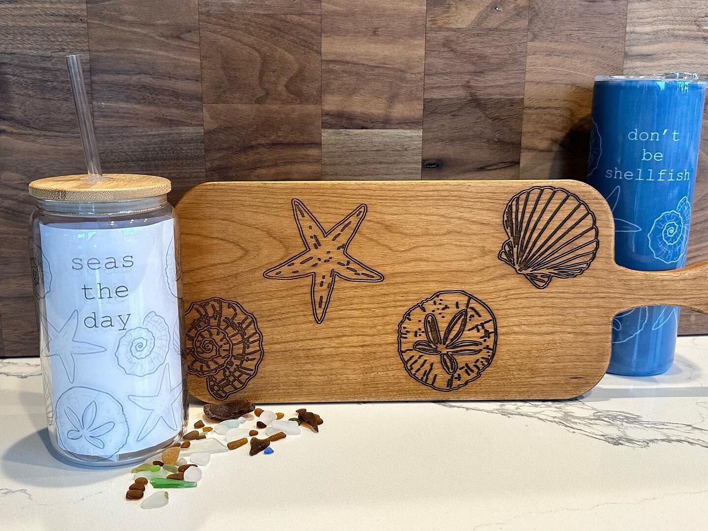 Summertime and seashells! Check out our new seashell collection which includes our new 20oz tumblers. These punny options are the perfect way to kick off the summer! www.blockhousemarket.com #blockhousemarket #smallbusiness #localbusiness #whidbey #s