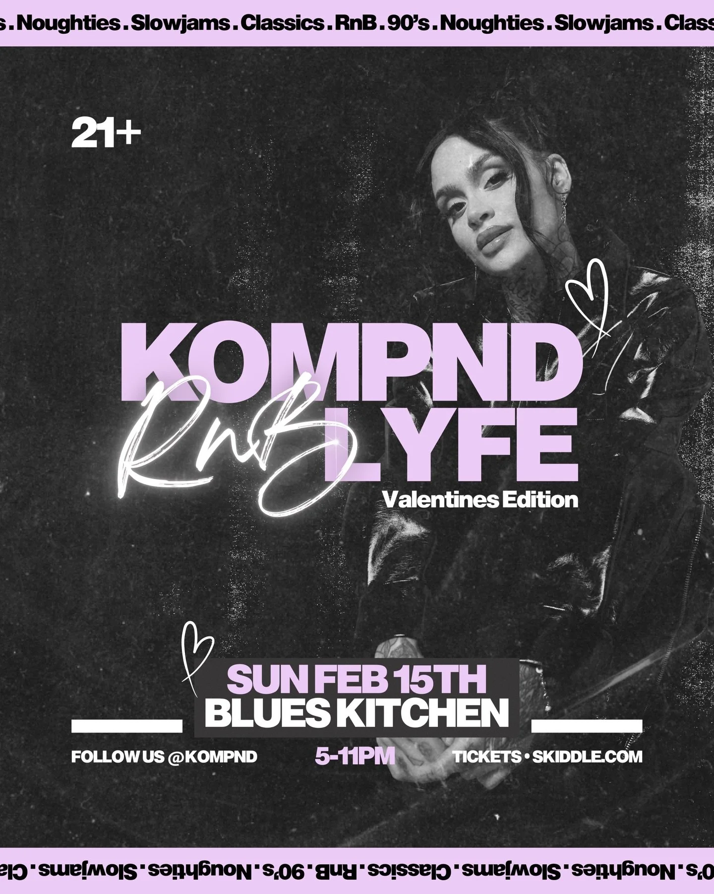 Valentine&rsquo;s weekend with the KOMPND family at &lsquo;Blues Kitchen MCR&rsquo;&hellip;. Sunday 15th Feb! 

Come find your boo! Pull up with your bestie&hellip; 🌸

21+

🎟️ Wednesday Midday &bull; Sign up 🔗 in bio&hellip;