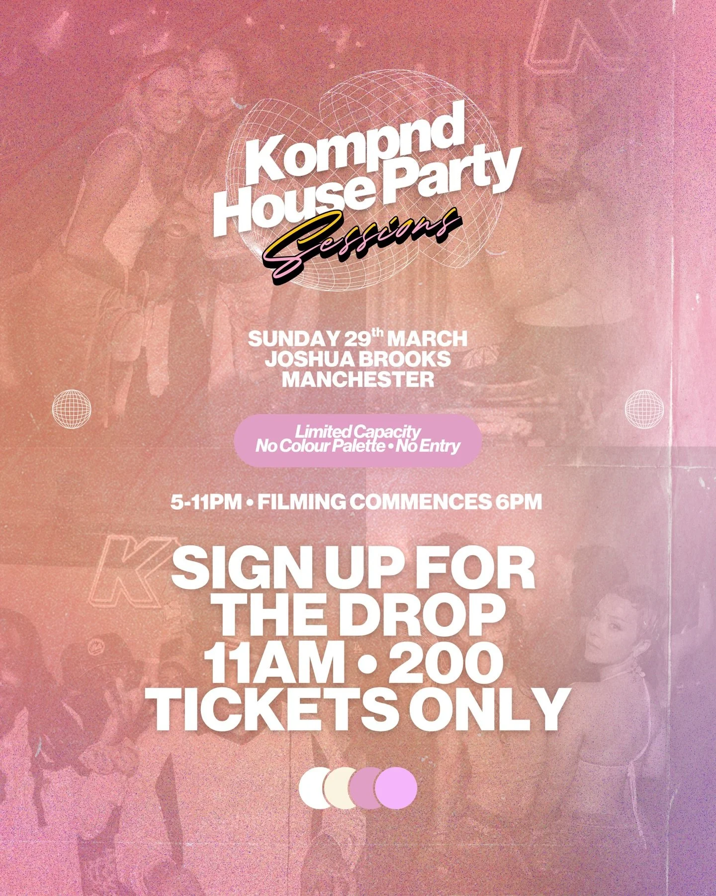 11am Tomorrow.. set your ⏰ 

200 🎟️ ONLY &bull; link will be sent out to our subscribers via email so please make sure you are signed up. 

There&rsquo;s something special about these ones. KOMPND 🏠 party sessions is going to flyyyyy! 💨 

Hit the 