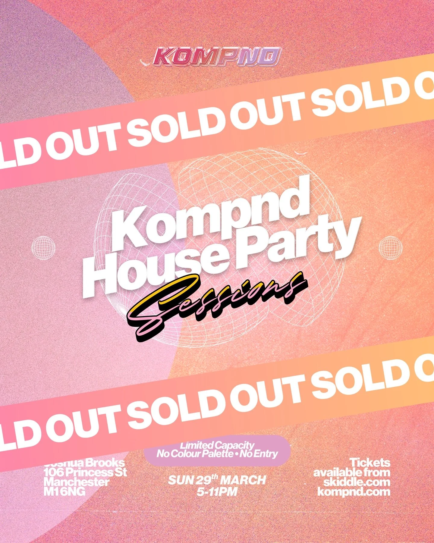 KOMPND Sessions is now SOLD OUT! ❌ 

47 sell outs on the bounce! Thank-you for tapping in, trusting us with the vibes and giving us that continued unbelievable support! 🥹🙏🏼🌸

Get your colour palette 🎨 ready and we&rsquo;ll see you Sunday 29th Ma