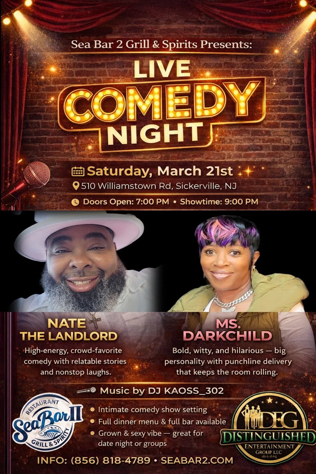 Comedy Night at Sea Bar 2 Grill & Spirits 