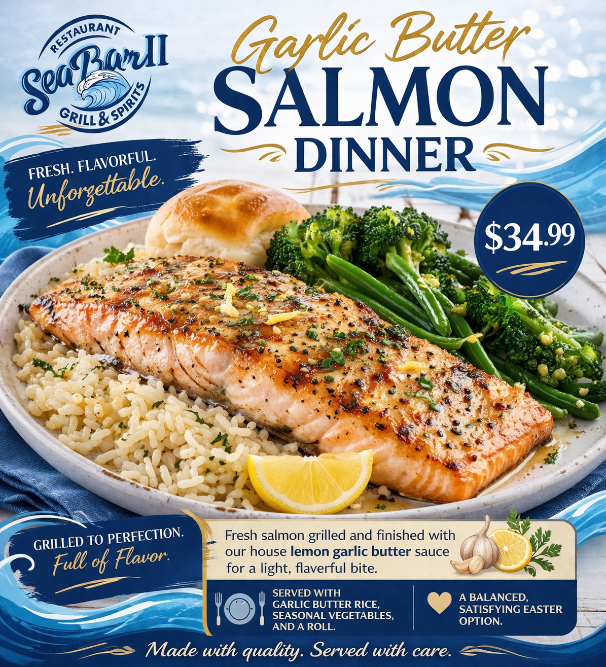 🐟 GARLIC BUTTER SALMON DINNER