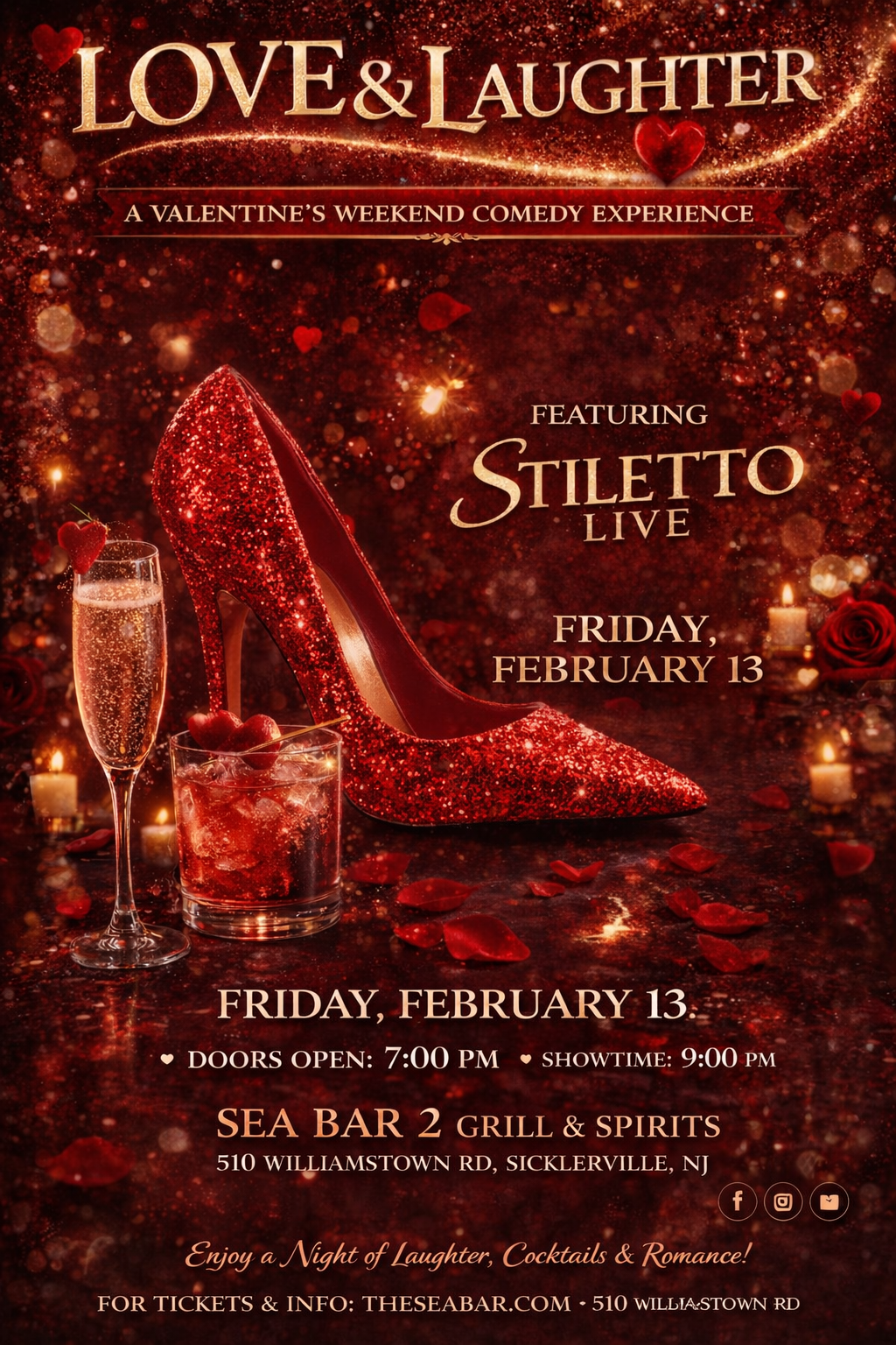 Love & Laughter: Stiletto Live – Center Table (4 Guests)