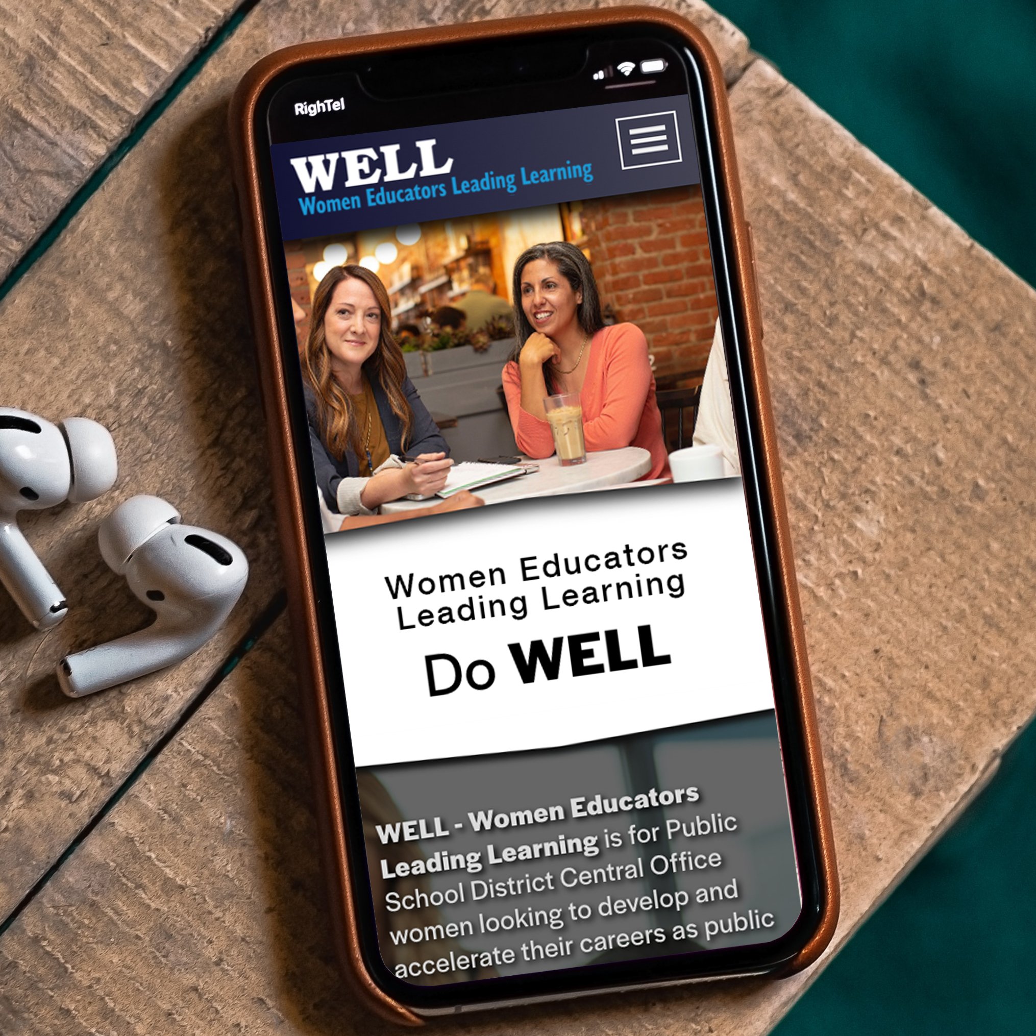 Website design and production - Mobile -- designed and illustrated by SP STUDIOS, for WELL - Women Educators Leading Learning, New England.
