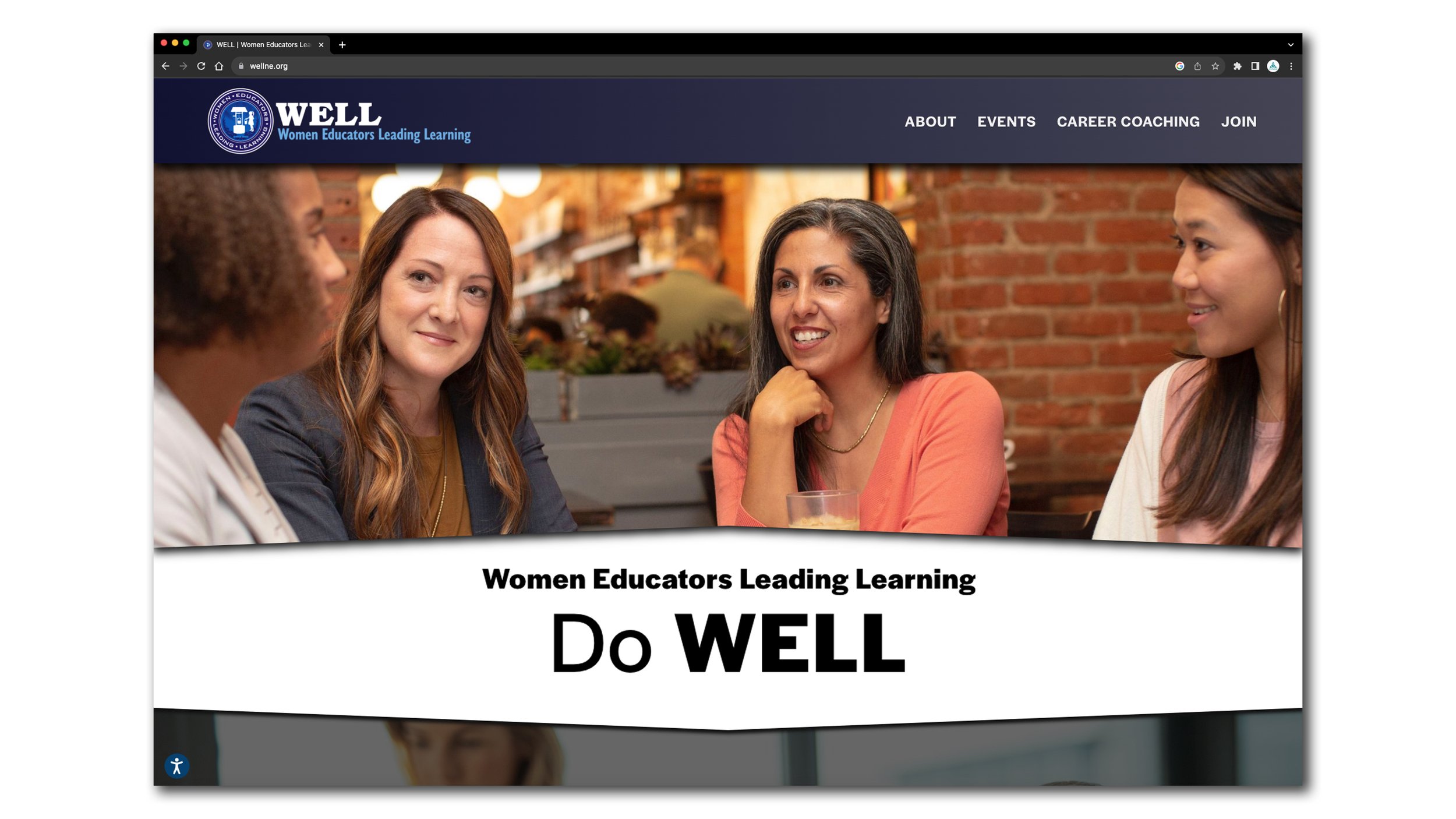 Website Design and Production - Online -- designed and illustrated by SP STUDIOS, for WELL - Women Educators Leading Learning, New England.