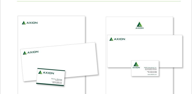 Corporate Logo and Visual Identity for Axion – designed by SP Studios.