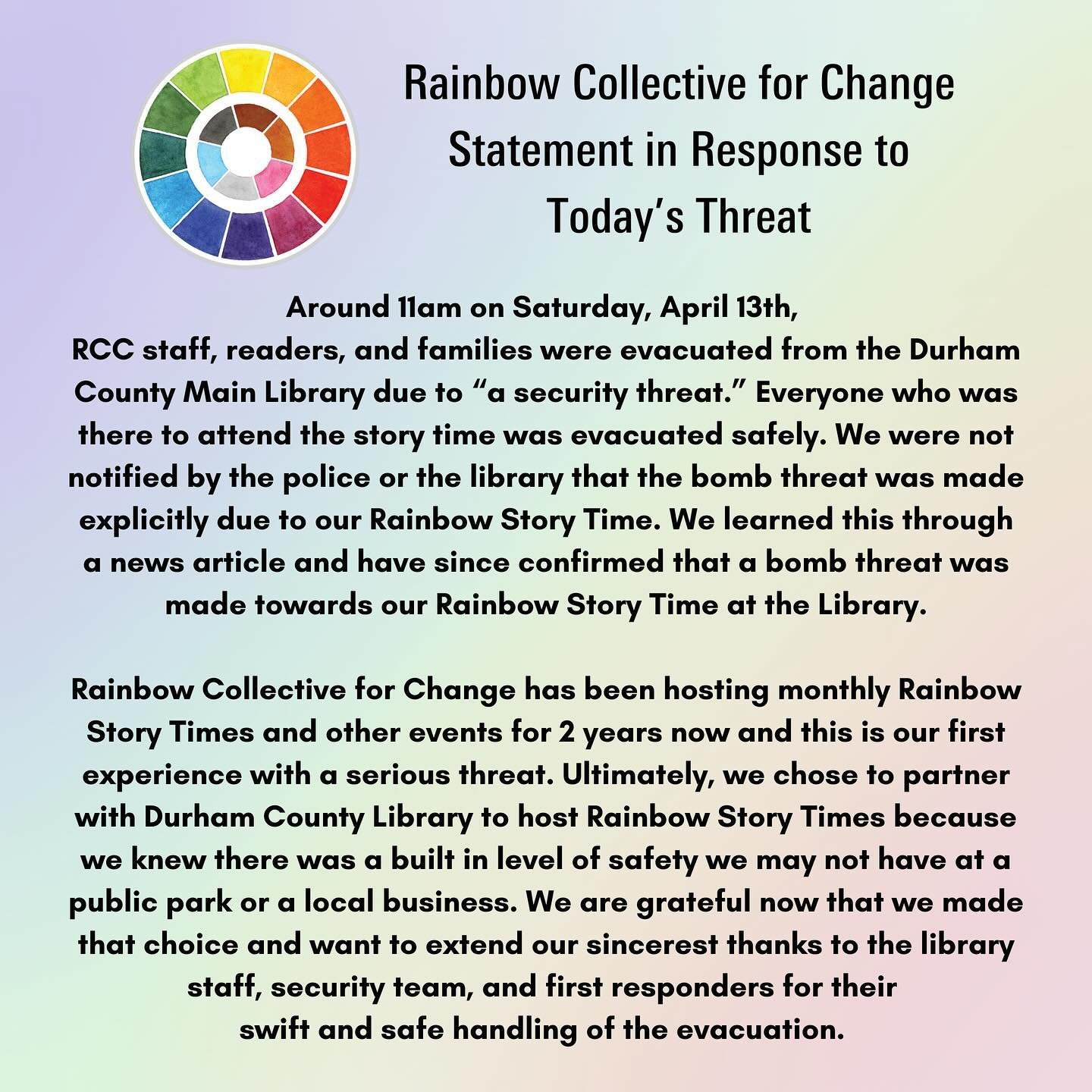 Unfortunately, we don&rsquo;t anticipate this being the end of threats of violence towards our organization and our LGBTQIA+ community. Nationwide, LGBTQIA+ youth, LGBTQIA+ and anti-racist organizations, and libraries are under attack. Black transgen