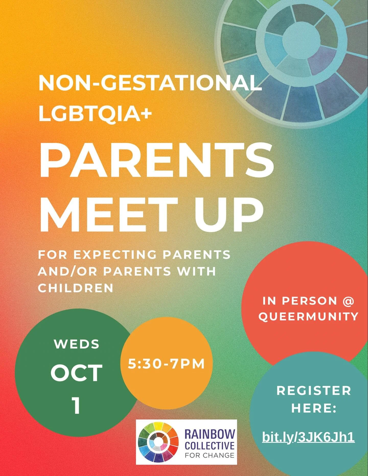 Rainbow Collective for Change MN is piloting a non-gestational/non-birthing LGBTQIA+ parents meet up inspired by several discussions we’ve had with people in the community.
These gatherings are meant to create space for mutual support, exchang