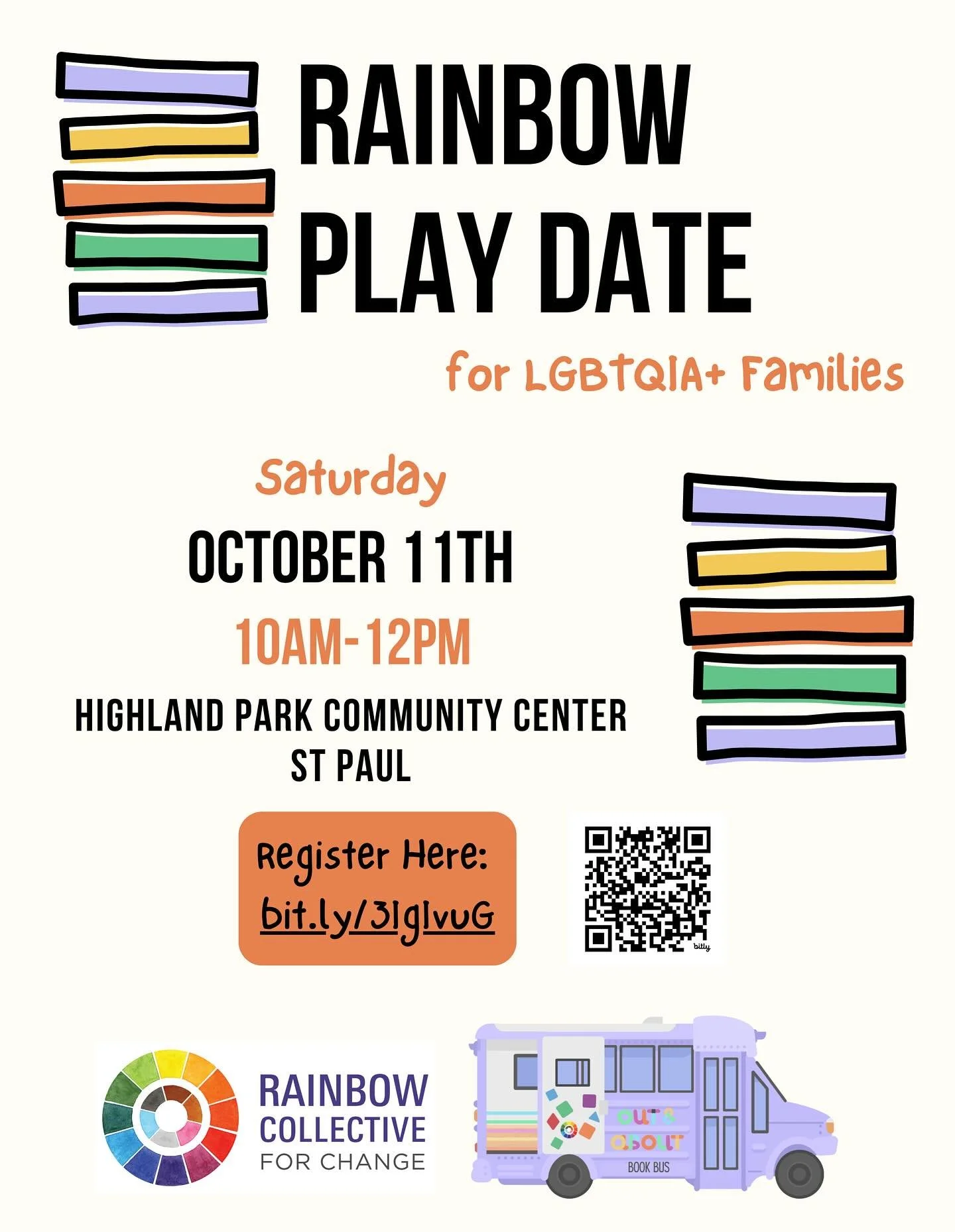 We hope you’ll join us for what is likely our last outside play date for the year! And it’s National Coming Out Day! So come on out with your beautiful queer families to Highland Park Community Center playground on Saturday, October 11th
