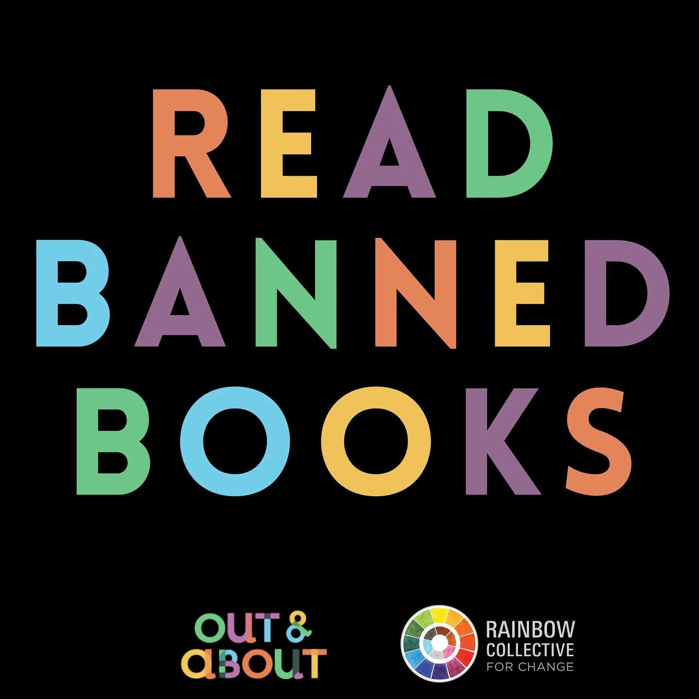 It’s Banned Books Week! And we’ve been Out & About in community reading banned books, celebrating banned books, and writing postcards to school board members about why LGBTQIA+ and gender affirming books are so important to have in sc