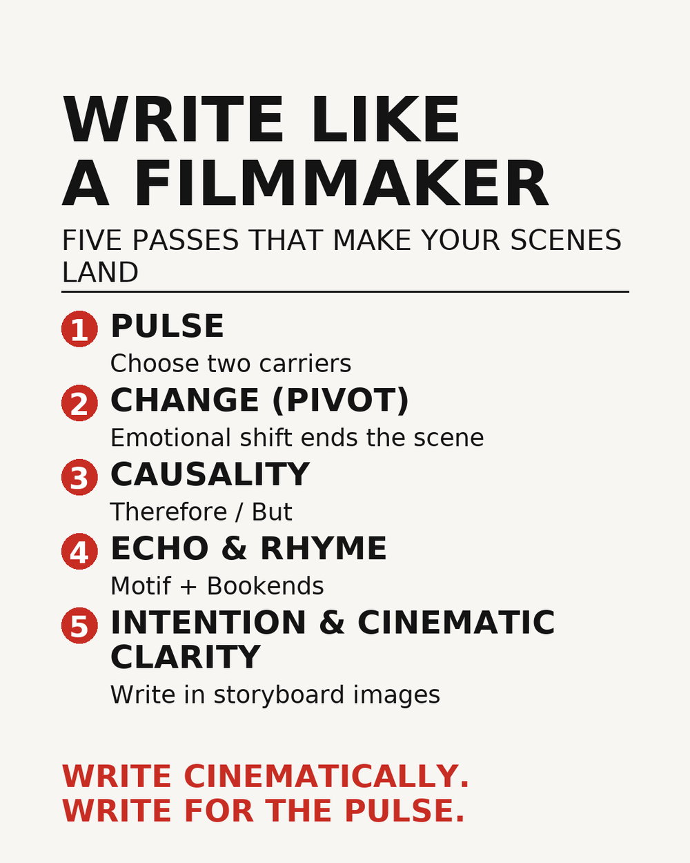 Write Like a Filmmaker: 5 Passes to Make Your Scenes Land — Writer ...