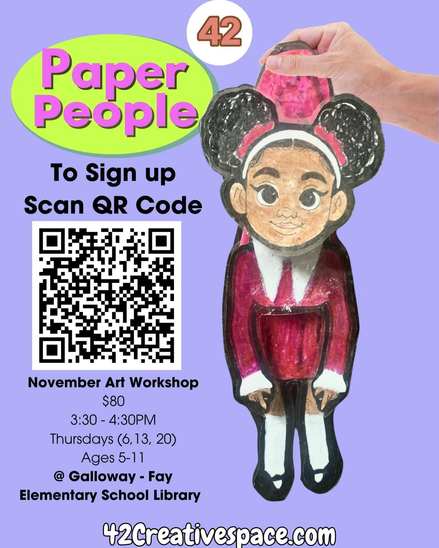 Sign Up: https://www.42creativespace.com/store/p/paper-people-galloway-fay-elementary-school