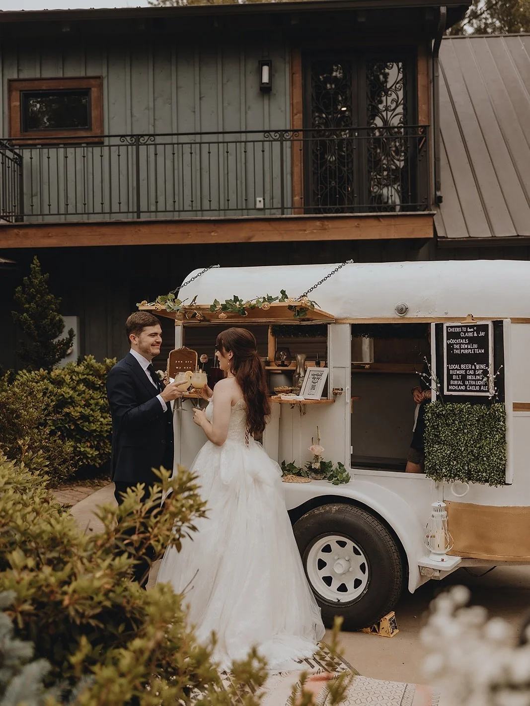 Claire &amp; Jay&rsquo;s beautiful day at @house.boheme ✨ 

📸 @silverpebblephotography 

#mobilebar #lakelure #mobilebartender #cheers #ashevillewedding #wncwedding #cocktails #bartender #mixology