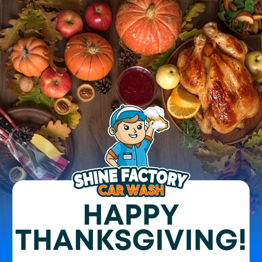 This Thanksgiving, we&rsquo;re grateful for you! Swing by Shine Factory Car Wash and let us give your ride a clean you&rsquo;ll be thankful for.

📍1501 S Morgan Rd, Oklahoma City, OK 73128
📍3801 N MacArthur Blvd, Warr Acres, OK 73122
.
.
.
#carwash