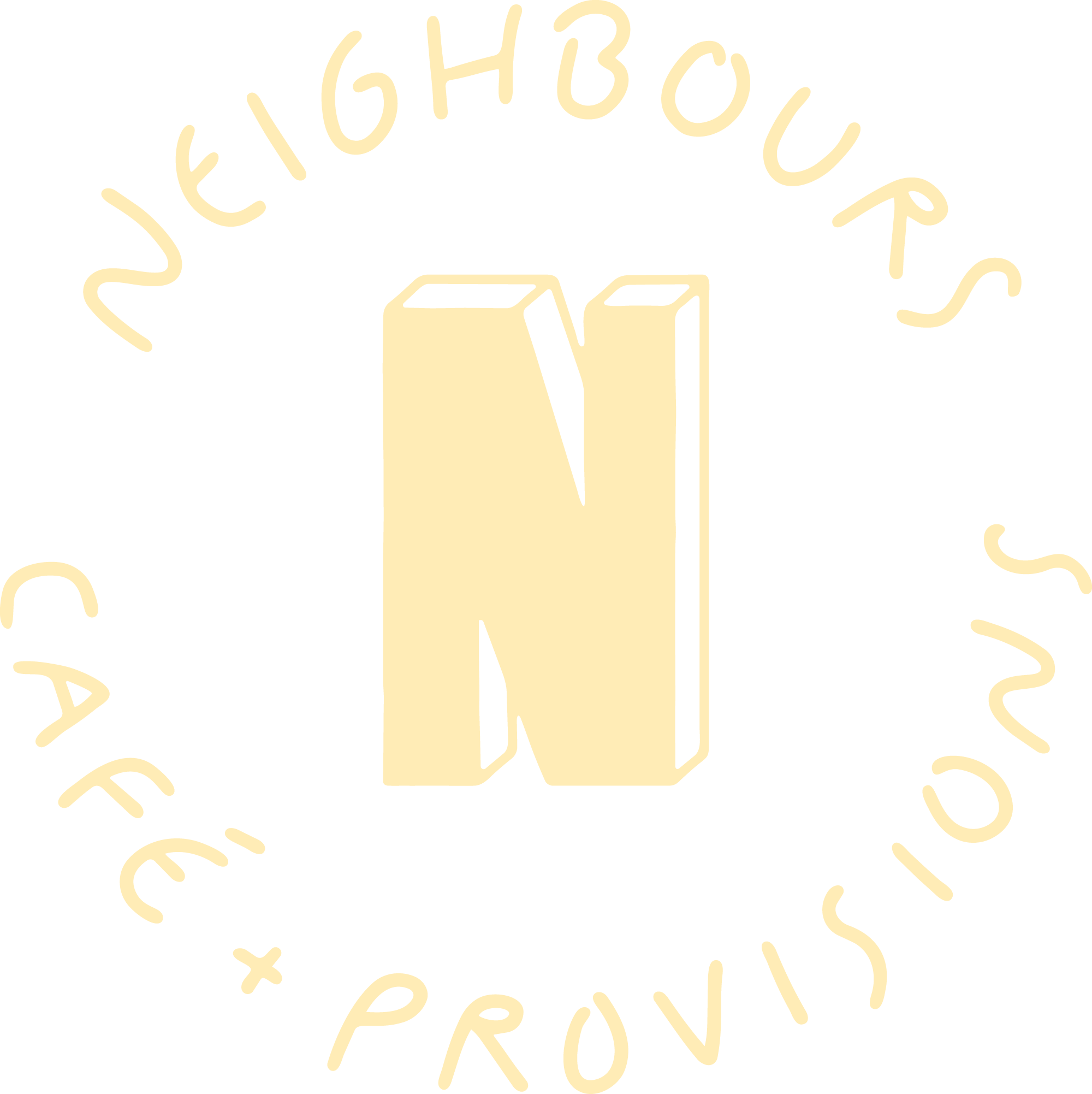 Neighbours Café and Provisions circular logo monogram — Tofino BC