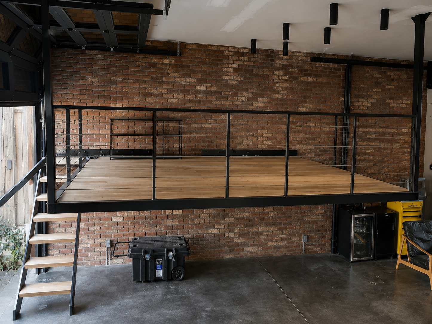 custom mezzanine metal railing suspended fabrication general contractor orange county.png