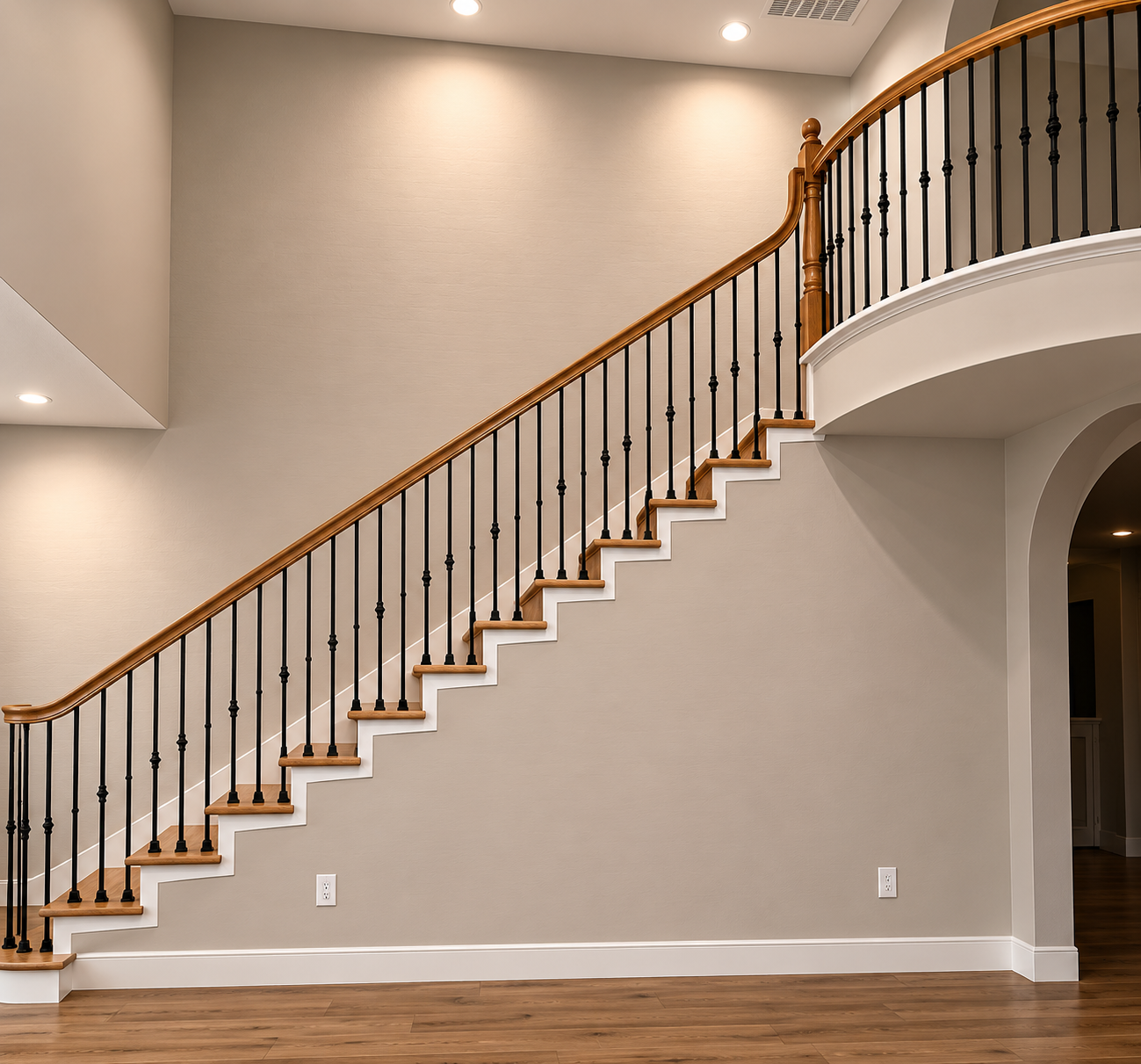 interior metal stair railing decorative banister stairs orange county