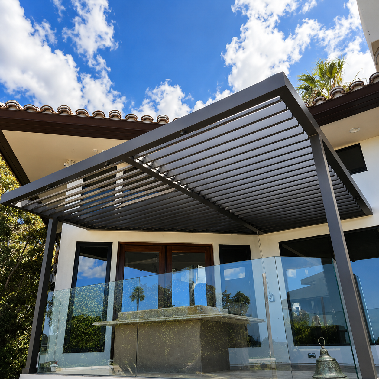custom metal pergola awning shade structure aluminum orange county
