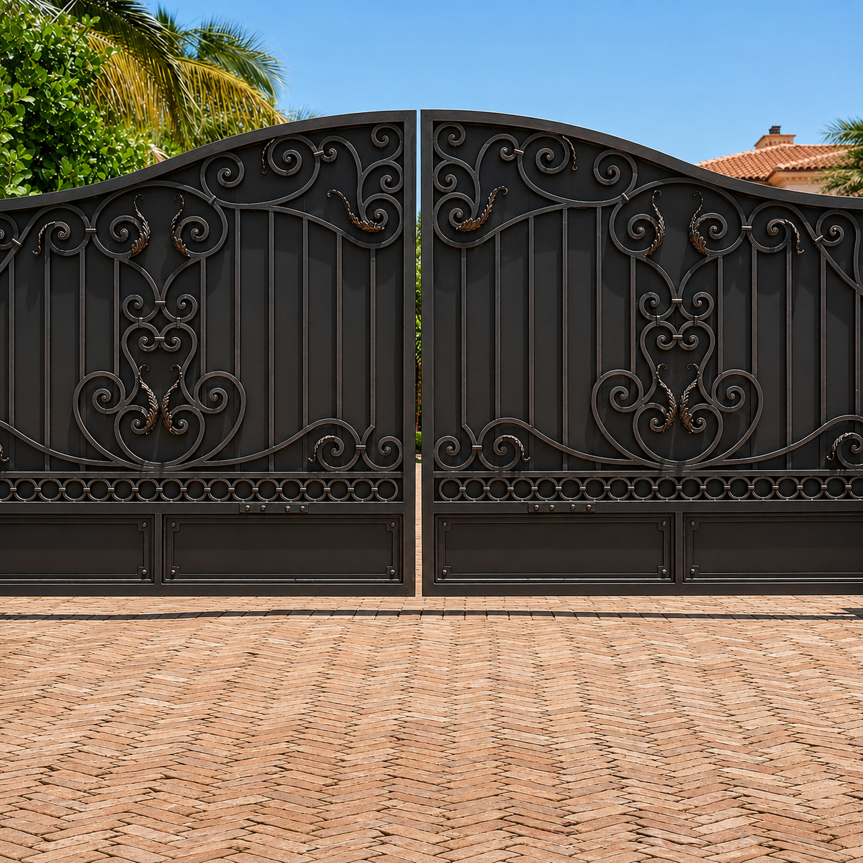 wrought iron entry gates orange county custom metal ornamental ironworks