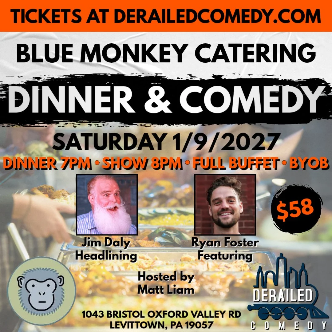 Saturday, January 9, 2027 @ 8PM (Dinner at 7:00PM) - Blue Monkey Catering - Levittown, PA - $58