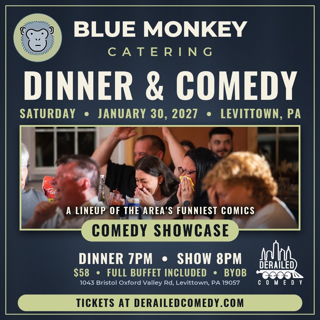 Saturday, January 30, 2027 @ 8PM (Dinner at 7:00PM) - Blue Monkey Catering - Levittown, PA - $58